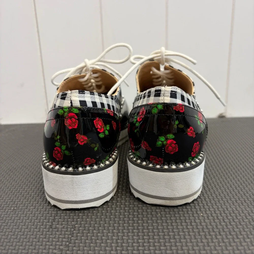 Torrid Betsey Johnson Rockabilly Plaid Oxford Platform Sneakers Women 8.5W Punk